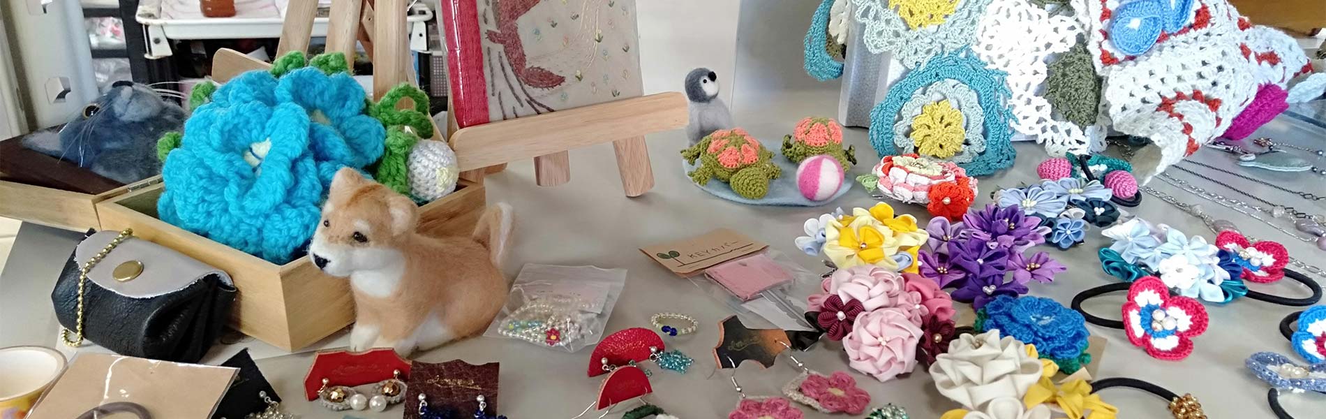 ぴあどりーむではさまざまなハンドメイドの作品を作っており、販売も目指せます